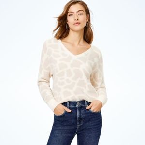 Loft Animal Spotted V-Neck Sweater